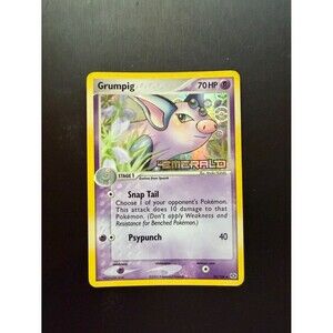 Pokemon Grumpig Holo Purple Yellow Card